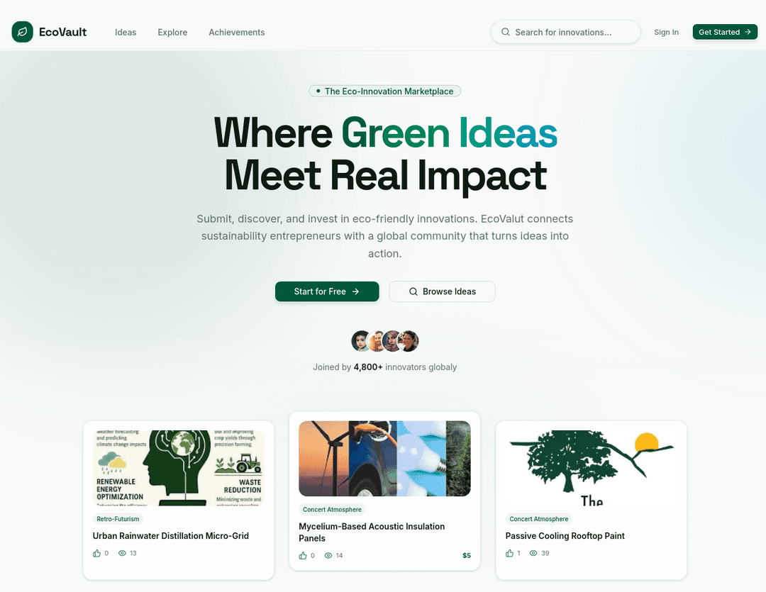 Screenshot of EcoVault